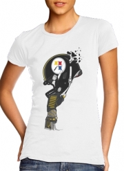T-Shirt Manche courte cold rond femme Football Helmets Pittsburgh