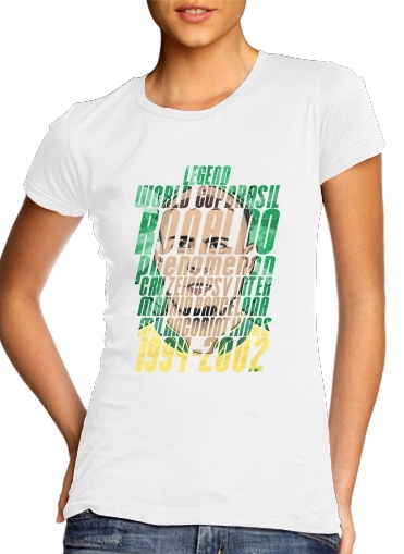 T-Shirt Manche courte cold rond femme Football Legends: Ronaldo R9 Brasil 