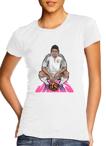 T-Shirt Manche courte cold rond femme Football Stars: James Rodriguez - Real Madrid