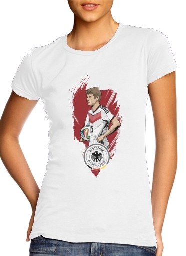 T-Shirt Manche courte cold rond femme Football Stars: Thomas Müller - Germany
