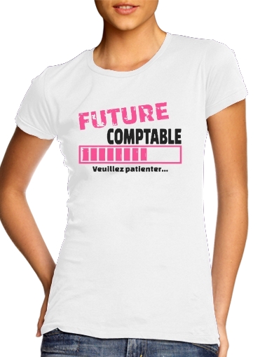 T-Shirt Manche courte cold rond femme Future comptable - Cadeau pour étudiante