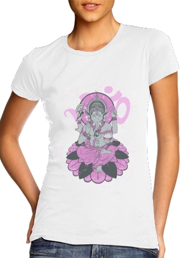 T-Shirt Manche courte cold rond femme Elephant Ganesha