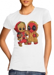 T-Shirt Manche courte cold rond femme Groot x Deadpool