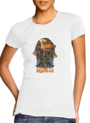 T-Shirt Manche courte cold rond femme Halloween Pumpkin Crow Graveyard