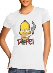 T-Shirt Manche courte cold rond femme Homer Dope Weed Smoking Cannabis