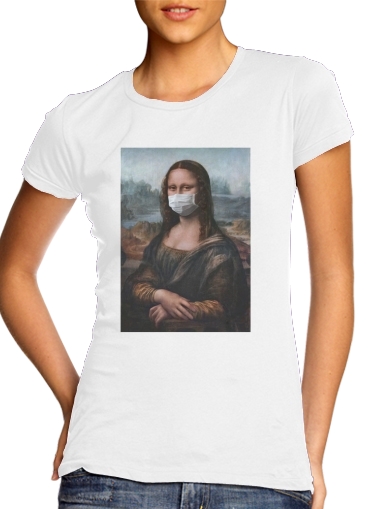 T-Shirt Manche courte cold rond femme Joconde Mona Lisa Masque