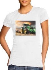 T-Shirt Manche courte cold rond femme John Deer Tracteur vert