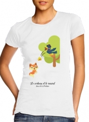 T-Shirt Manche courte cold rond femme Le corbeau et le renard