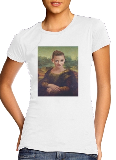T-Shirt Manche courte cold rond femme Lili Reinhart Mashup Mona Lisa Joconde