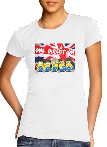 T-Shirt Manche courte cold rond femme Minions mashup One Direction 1D