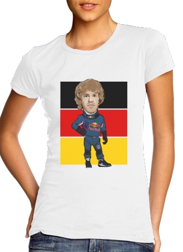 T-Shirt Manche courte cold rond femme MiniRacers: Sebastian Vettel - Red Bull Racing Team