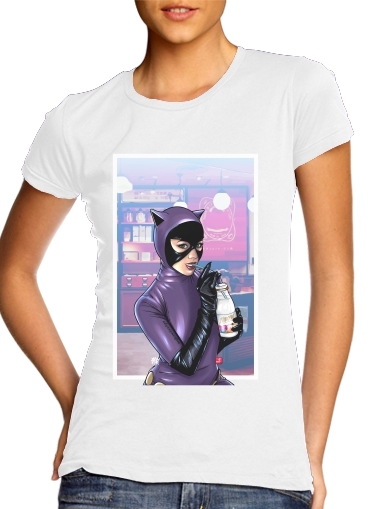 T-Shirt Manche courte cold rond femme My kitty prefers almond milk