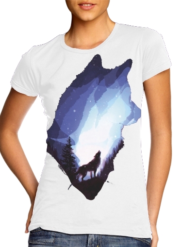 T-Shirt Manche courte cold rond femme Mystic wolf