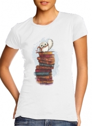 T-Shirt Manche courte cold rond femme Owl and Books