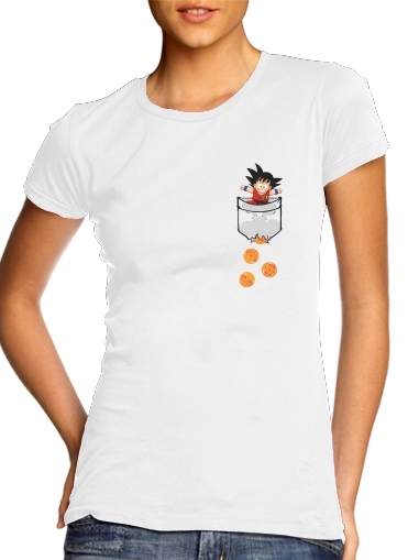 T-Shirt Manche courte cold rond femme Pocket Collection: Goku Dragon Balls