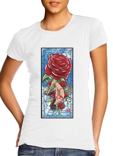 T-Shirt Manche courte cold rond femme Red Roses