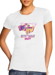 T-Shirt Manche courte cold rond femme Retrowave party nightclub dj neon