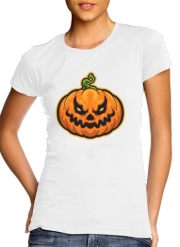 T-Shirt Manche courte cold rond femme Scary Halloween Pumpkin