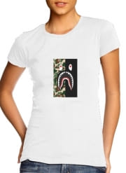 T-Shirt Manche courte cold rond femme Shark Bape Camo Military Bicolor