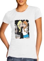 T-Shirt Manche courte cold rond femme Sisters Selfie Tatoo Punk Elsa Anna