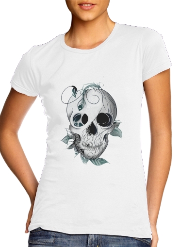 T-Shirt Manche courte cold rond femme Skull Boho 