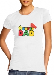 T-Shirt Manche courte cold rond femme Super Dad Mario humour
