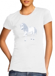 T-Shirt Manche courte cold rond femme La licorne blanche