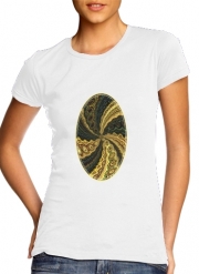 T-Shirt Manche courte cold rond femme Twirl and Twist black and gold