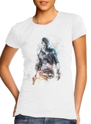 T-Shirt Manche courte cold rond femme Uncharted Nathan Drake Watercolor Art