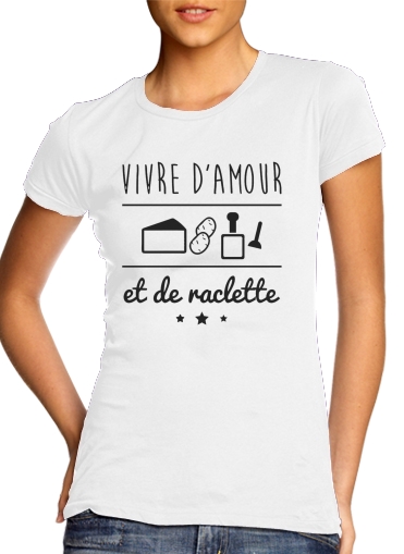T-Shirt Manche courte cold rond femme Vivre damour et de raclette