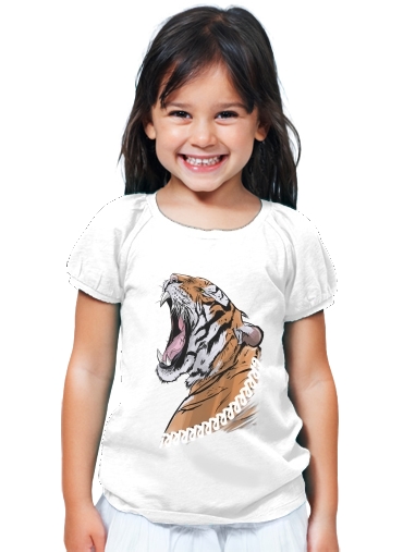 T-Shirt Fille Animals Collection: Tiger 