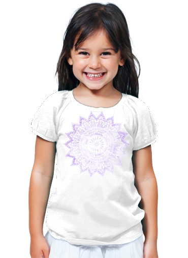 T-Shirt Fille Bohemian Flower Mandala in purple