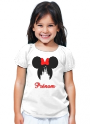 T-Shirt Fille Silhouette Minnie Château avec prénom personnalisable