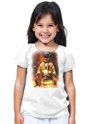 T-Shirt Fille Pompier Feu et Flamme