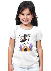 T-Shirt Fille halloween cat sorcerer
