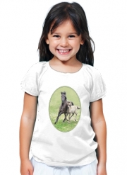 T-Shirt Fille Chevaux poneys poulain