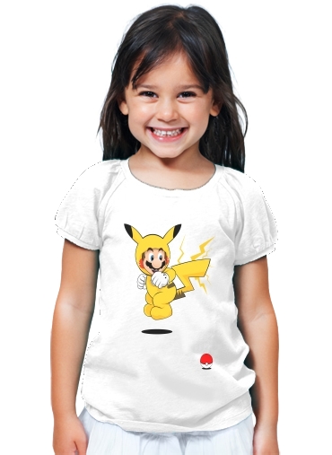 T-Shirt Fille Mario mashup Pikachu Impact-hoo!