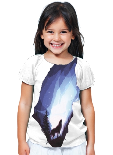 T-Shirt Fille Mystic wolf
