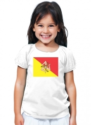 T-Shirt Fille Sicile Flag