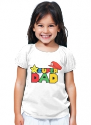 T-Shirt Fille Super Dad Mario humour