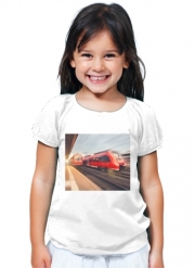 T-Shirt Fille Train rouge a grande vitesse