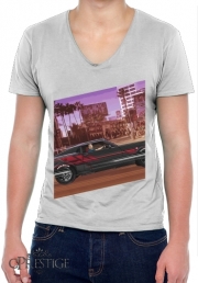 T-Shirt homme Col V A race. Mustang FF8