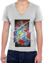 T-Shirt homme Col V Abstract Cool Cubes