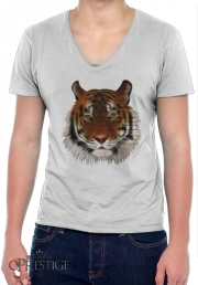T-Shirt homme Col V Abstract Tiger