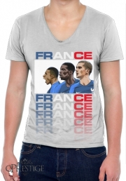T-Shirt homme Col V Allez Les Bleus France 