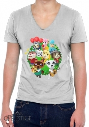 T-Shirt homme Col V Animal Crossing Artwork Fan