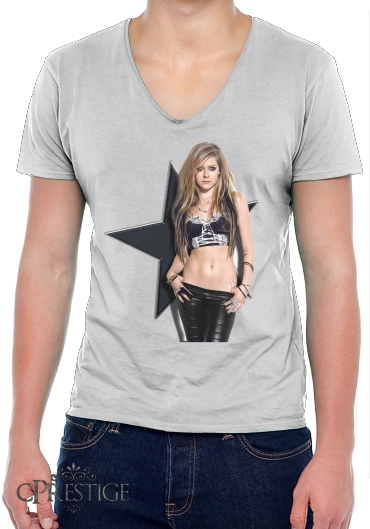 T-Shirt homme Col V Avril Lavigne