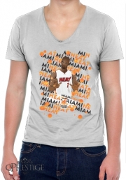 T-Shirt homme Col V Basketball Stars: Chris Bosh - Miami Heat