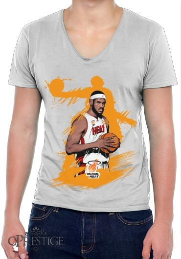 T-Shirt homme Col V Basketball Stars: Lebron James
