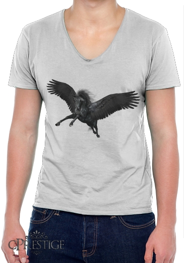 T-Shirt homme Col V Black Pegasus